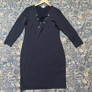 Calvin Klein Long Sleeve V-neck Sheath Dress Size M